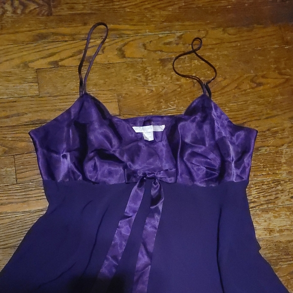 Victoria's Secret Plum Purple Sateen Silk Chiffon Lingerie Teddy size XL - Picture 2 of 11